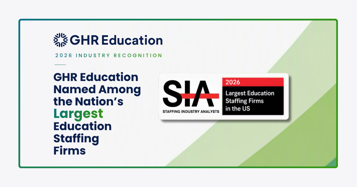GHR Education Named Among the Nation's Largest Education Staffing Firms by Staffing Industry Analysts 